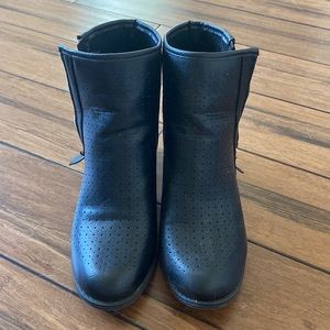 Black Booties with gold side zipper